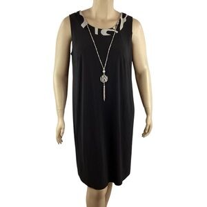 R&M Richards Woman 18W Black Sleeveless Sheath Dress